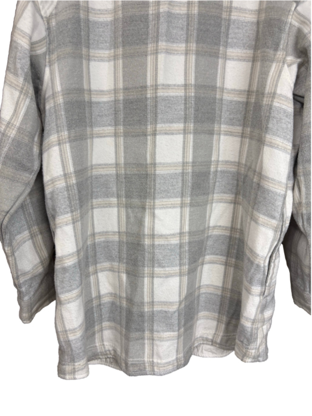 Women's Columbia Plaid Button Down Shirt Medium Grey White - Picture 6 of 8
